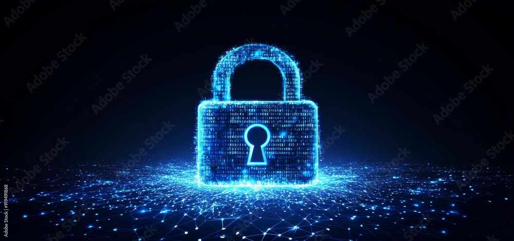 Poster security and network protection background design in cyber technology