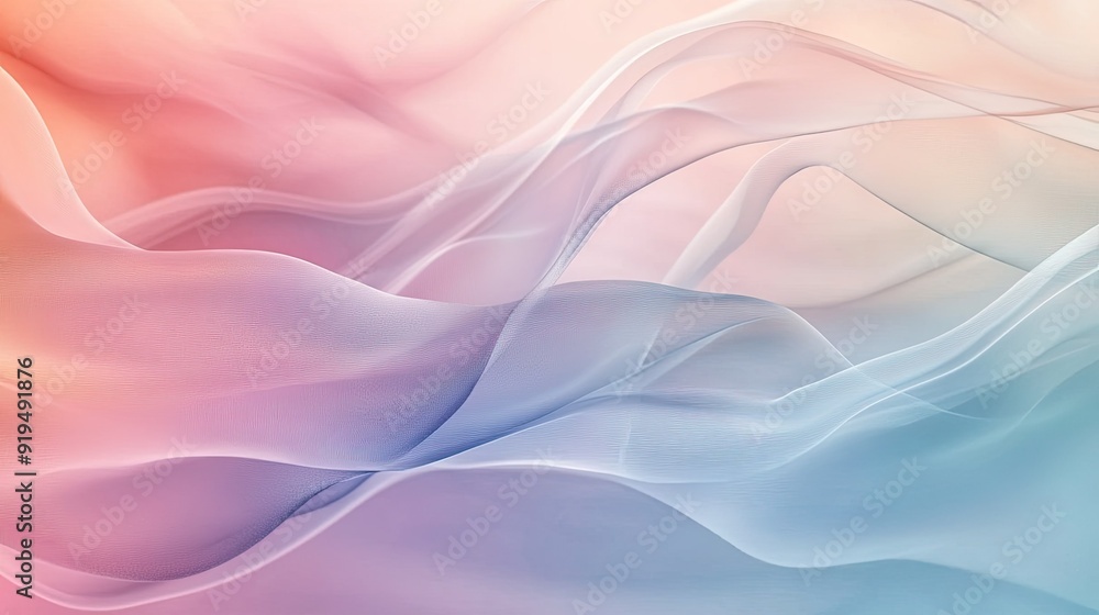 Poster soft pastel abstract background with flowing lines and subtle gradients. plenty of copy space in the