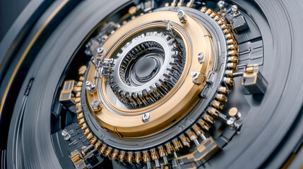 Representation of quantum processors with cooling systems and nested chips based on superconducting circuits symbolizing modern technological advancements in quantum computing