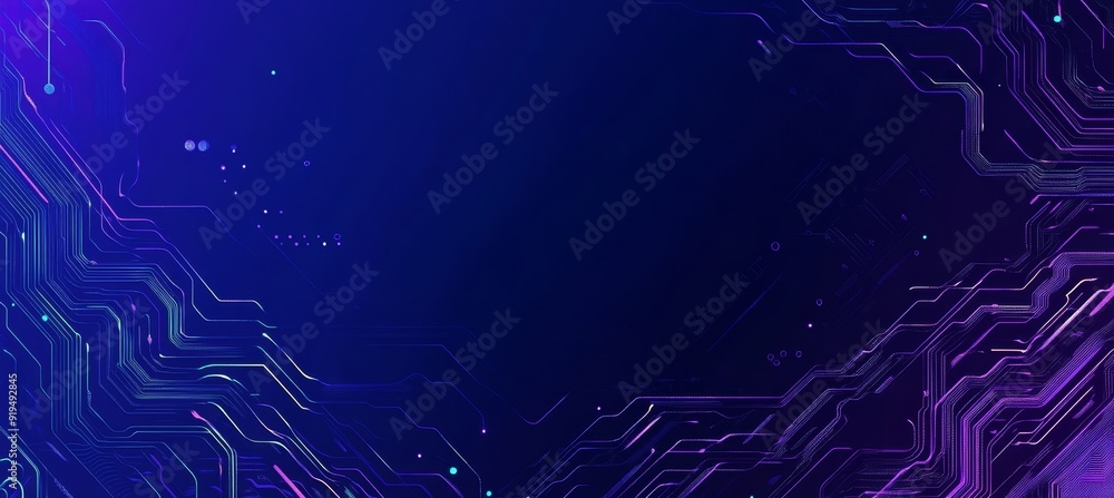 Poster circuit board illustration texture background design in modern technolgy. waves flow. quantum explos