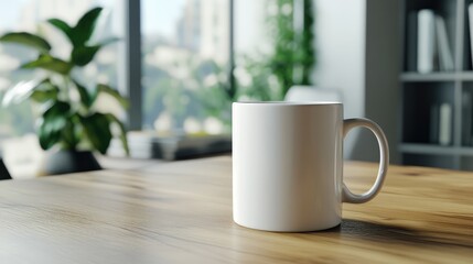 White ceramic mug installation in home interior. Ai generation