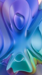 Smooth Abstract Flowing Fabric in Blue and Purple Tones