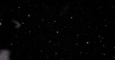 Light Trails Through the Stars in a Futuristic Space Scene