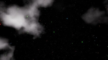 Light Trails Through the Stars in a Futuristic Space Scene