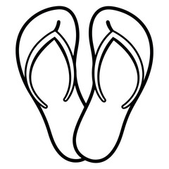 Flip flops outline coloring book page for kids