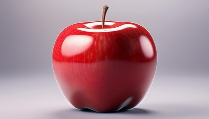 Obraz premium hyperrealistic render of a perfectly ripe red apple suspended in a pure white void crisp details highlight its glossy skin stem and subtle color variations