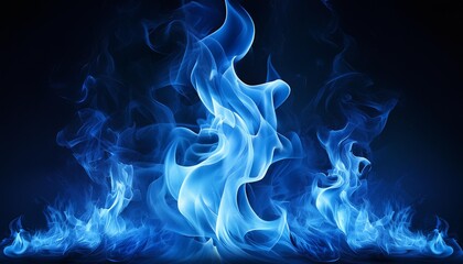 intense blue flames dancing in isolation casting an eerie glow against a dark backdrop showcasing the raw power and beauty of fire