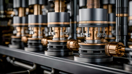 Representation of quantum processors with cooling systems and nested chips based on superconducting circuits symbolizing modern technological advancements in quantum computing