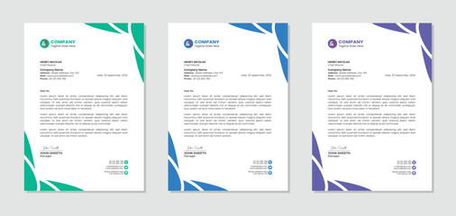 Modern company business letterhead template corporate letter design
