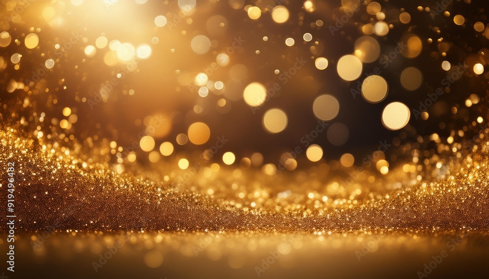 Wall mural luxurious gold bokeh background with shimmering particles creating an opulent atmosphere for awards 