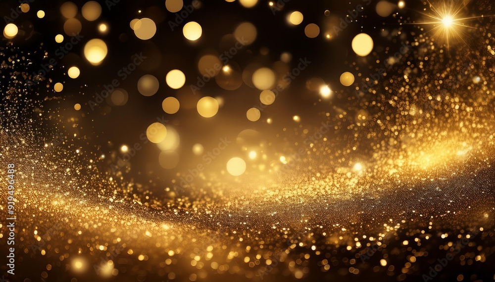 Wall mural luxurious gold bokeh background with shimmering particles creating an opulent atmosphere for awards 