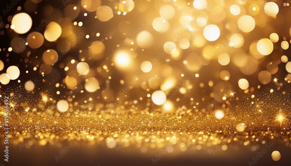 Wall mural luxurious gold bokeh background with shimmering particles creating an opulent atmosphere for awards 