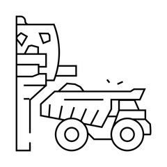 oxide ore processing copper line icon vector. oxide ore processing copper sign. isolated contour symbol black illustration