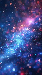 Obraz premium Abstract colorful bokeh lights in a cosmic background with shades of blue, purple, and pink. Perfect for themes of magic, mystery, and wonder.