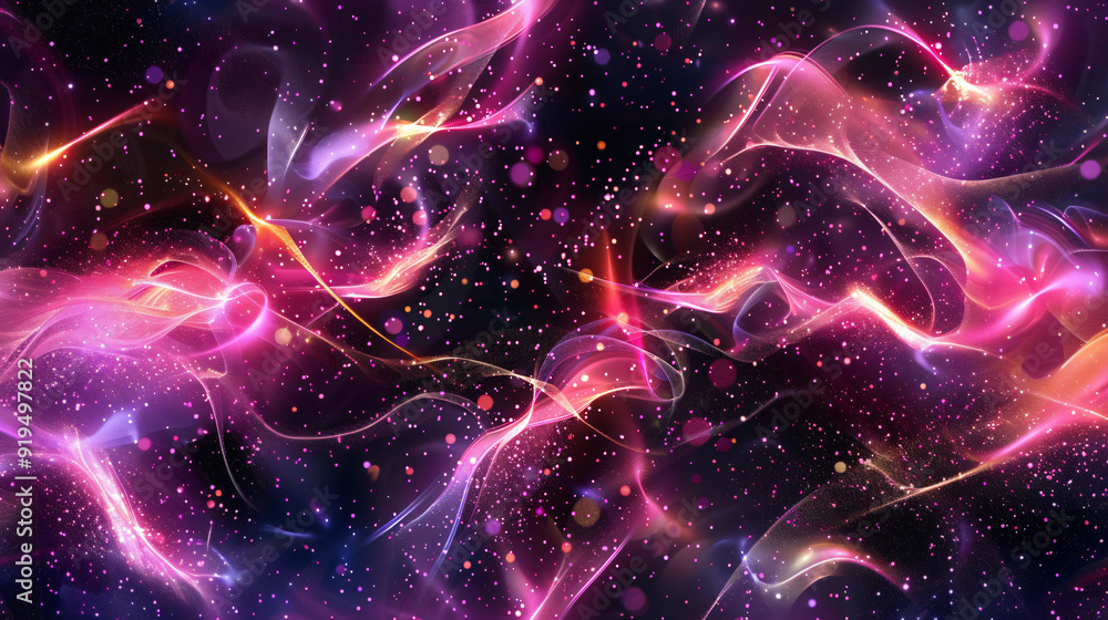 Leinwandbilder Glowing particle abstract background with shallow depth of field, perfect for technology and scientific themes
