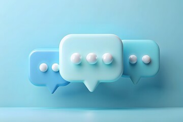 3D speech bubble icons isolated on background. 3D symbol for chat on social media. Chatting box, message box. 3d rendering. Vector illustration
