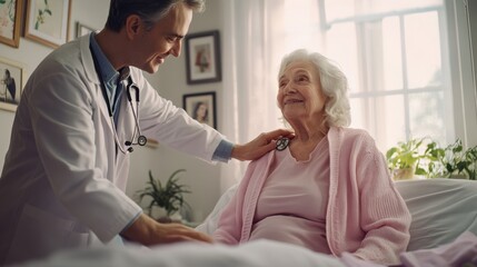 Obraz premium The doctor with elderly patient