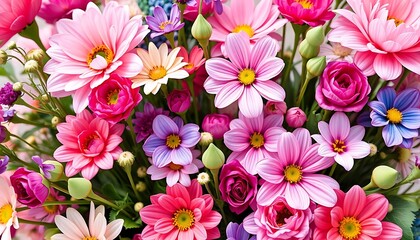 blossom floral bouquet decoration colorful beautiful flowers background 