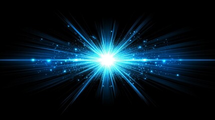 Obraz premium Digital line waves of light, light blue background.