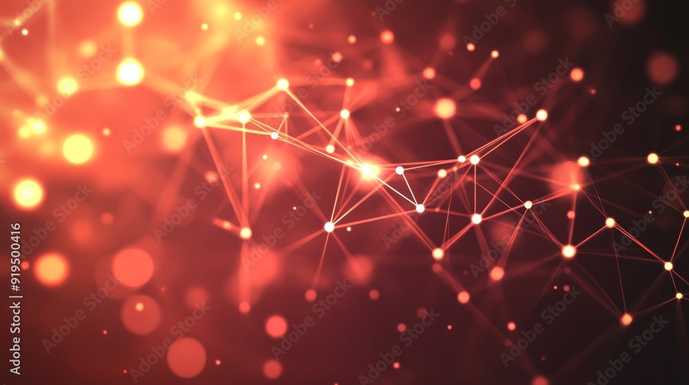Poster grid surface with glowing particles and lines. background for presentation or brochure. stock illust