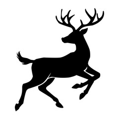 Vector deer in silhouette