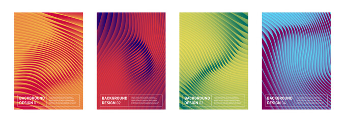 Modern abstract set of wavy backgrounds. Vector design elements for web, flyer, poster, stationery, apps.