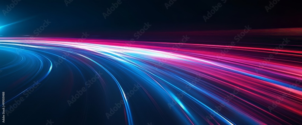Poster cyberpunk style background material with futuristic line and light effect, futuristic technology lin