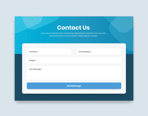 Minimalist modern contact and feedback form page web interface design