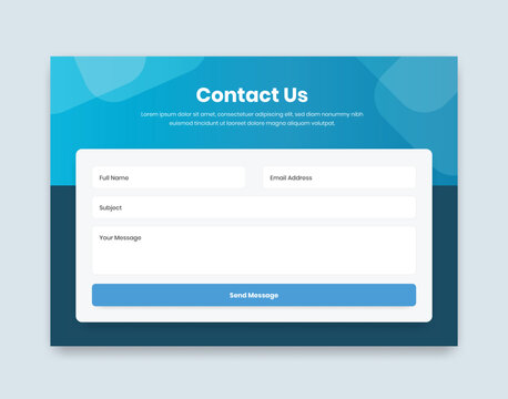 Minimalist modern contact and feedback form page web interface design