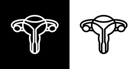 Female Reproductive icon. Health. Medical. Hospital. Black icon. Silhouette icon.