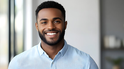 Obraz premium A smart, confident African American young man in a suit