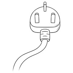 ac power socket type g illustration outline vector