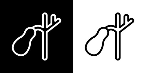 Gall Bladder icon. Health. Medical. Hospital. Black icon. Silhouette icon.