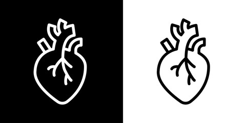 Heart icon. Health. Medical. Hospital. Black icon. Silhouette icon.