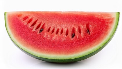 Watermelon slice isolated on white background. Fresh juicy Watermelon closeup. .
