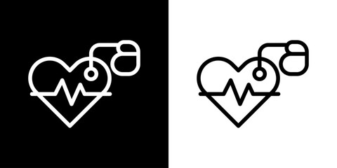 Pacemaker icon. Health. Medical. Hospital. Black icon. Silhouette icon.