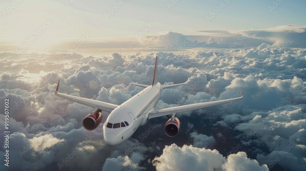 Poster airplane displaying a blank banner for personalized message while flying