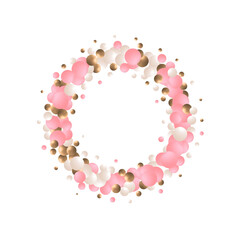 Abstract round photo frame made of color balls. Eps 10