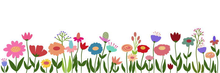 Colorful Flower Banner Illustration Clipart.

