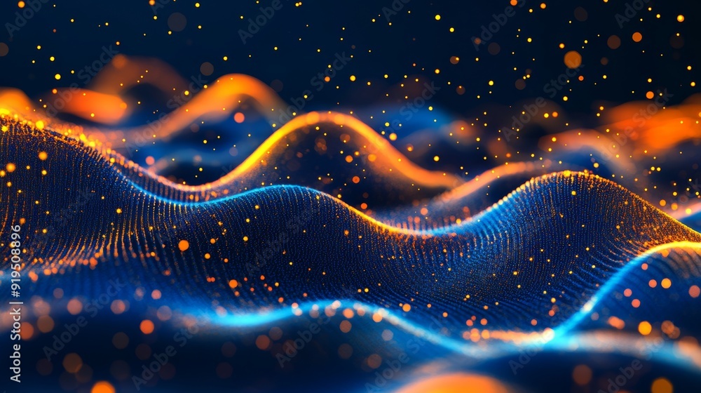 Poster with abstract technology lines, future connected technology concepts, and intelligent communication 