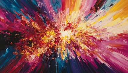 Abstract Oil Painting with Explosion Effect