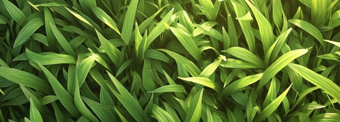 Fototapeta premium Lush Green Blades of Grass Intertwined