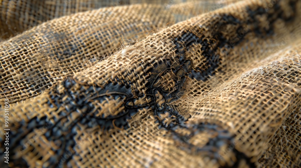 Poster burlap fabric displaying bicycle chain design