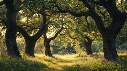 Sunlight Filtering Through the Canopy of a Lush Forest