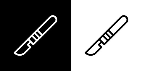 Scalpel icon. Health. Medical. Hospital. Black icon. Silhouette icon.