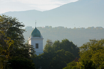 panoramic view of a dome among the trees in Santiago de Chile