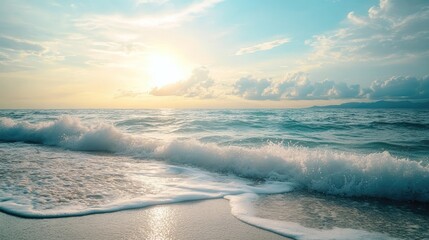 beautiful view of the sea waves on the coast during the day 