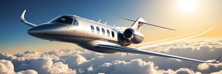 Fototapeta premium Luxury tourism and business travel transportation concept. White passenger aircraft Travel and resort Tourism