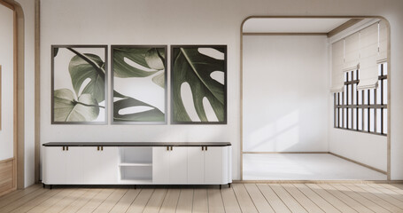 Wall shelf design on living room wooden contemporary style.