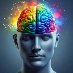 Obraz premium brain, human, head, anatomy, mind, medical, intelligence, body, health, science, 3d, illustration, medicine, x-ray, organ, cerebellum, scan, think, isolated, neurology, power, system, thinking, nervou
